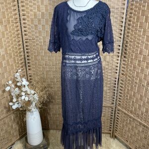 Elegant Sundance Navy Lace Dress